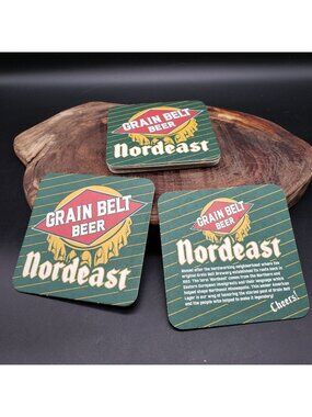 Grain Belt Nordeast Beer Coasters Set of 10 Square Cardboard Brewery Bar